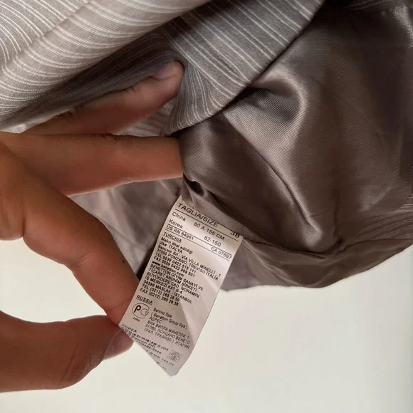 Sisley grey cinched round collar button-up pinstriped vest - Picture 5 of 7